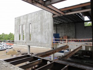 Steel in place for bridge