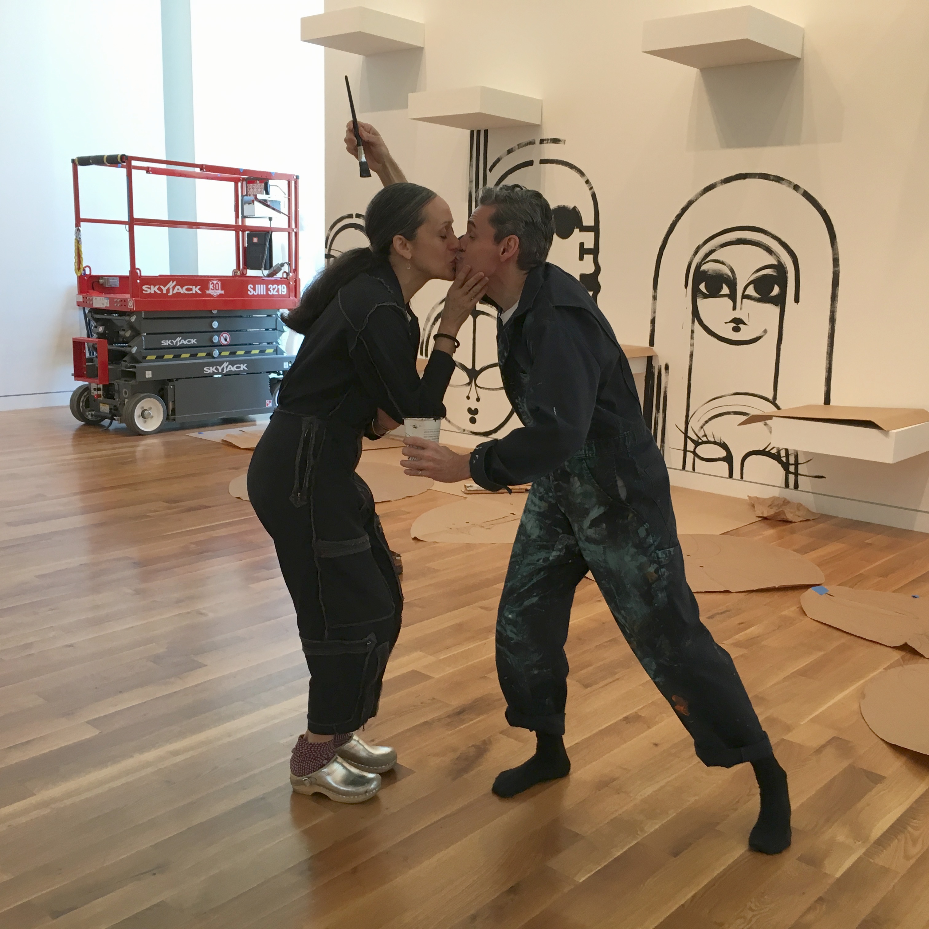 Ruben and Isabel Toledo take a break from installing Bodies@Work: The Art of Ruben and Isabel Toledo, an original exhibition for Columbus Museum of Artn