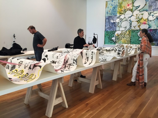 Ruben and Isabel Toledo work on installation of their Bodies@Work exhibition at Columbus Museum of Art