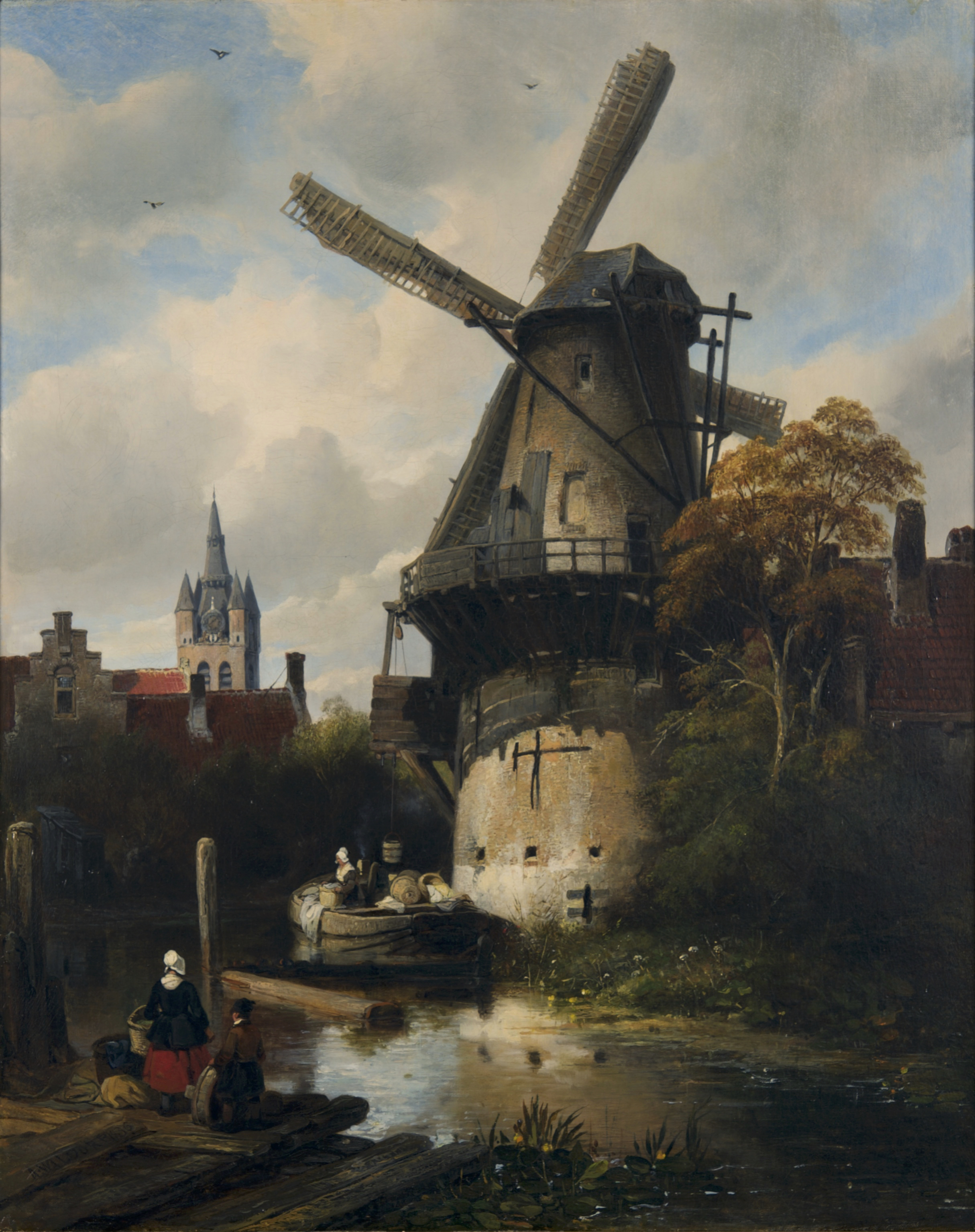 Antoine Waldorp, Mill with a view of Delft, 1836. Collection of Dordrecht Museum.jpg