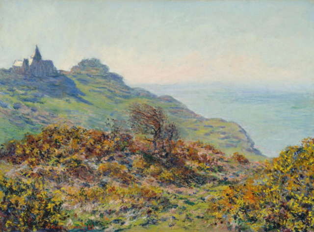 Claude Monet, The Church of Varengeville and the Gorge of Moutiers Pass, 1882, Gift of Mr. and Mrs. Arthur J. Kobacker
