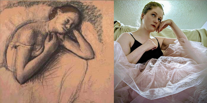 Inspired by Edgar Degas, Seated Dancer, c. 1898. Gift of Howard D. and Babette L. Sirak.