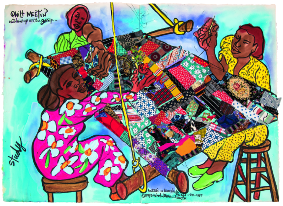 Aminah Brenda Lynn Robinson, Quilt Meetin’ (Catchin’ Up on the Gossip), 1994