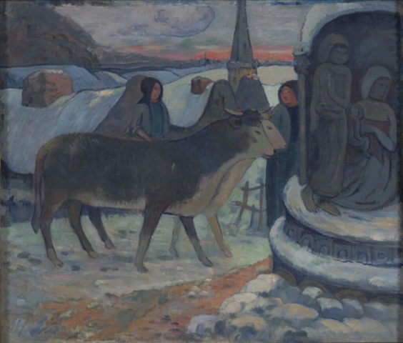 Paul Gauguin (French, 1848–1903), Christmas Night (The Blessing of the Oxen), 1902–3. Oil on canvas, 38 3/8 × 43 in. Indianapolis Museum of Art at Newfields, Samuel Josefowitz Collection of the School of Pont-Aven, through the generosity of Lilly Endowment Inc., the Josefowitz Family, Mr. and Mrs. James M. Cornelius, Mr. and Mrs. Leonard J. Betley, Lori and Dan Efroymson, and other Friends of the Museum, 1998.169