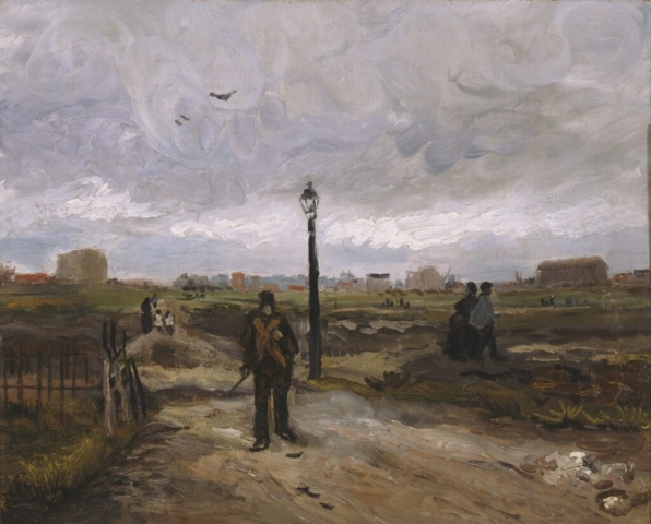 Vincent van Gogh (Dutch, 1853¬–1890), The Outskirts of Paris, 1886. Oil on canvas, 18 × 211⁄8 in. Private Collection in memory of Marie Wangeman, L.2005.1.