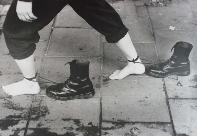 Mona Hatoum, Performance Still, 1995, Gelatin silver print on aluminum, Museum Purchase, The Collectors Forum