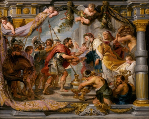 Peter Paul Rubens, The Meeting of Abraham and Melchizedek, c. 1626. Oil on panel.  National Gallery of Art, Washington, Gift of Syma Busiel, 1958.4.1
