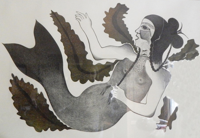 Unidentified Artist, Sedna, c. 1980. Stonecut print.