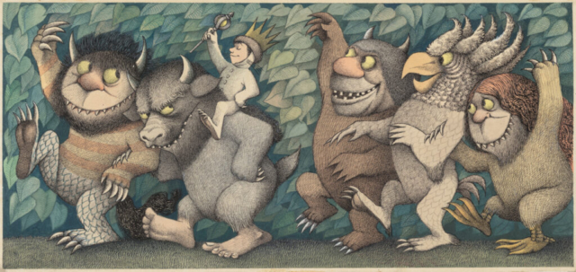 Maurice Sendak, Where the Wild Things Are, 1963, tempera on paper, 9 ¾ x 22”, © The Maurice Sendak Foundation