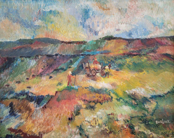 David Burliuk, Landscape, 1950s. Oil on canvas