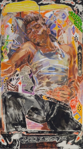 Oscar yi Hou, I Had an "Other-Ache", aka: God How Young I Was, 2020. Oil on canvas. 53 x 29 5/8 inches. Unframed: 53 x 29 5/8 x 1 inches. Courtesy of Oscar yi Hou and James Fuentes, New York