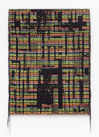 Sarah Rosalena, Exit Grid, 2023. Hand-dyed wool, cotton yarn. Courtesy of the artist, photo by Ruben Diaz