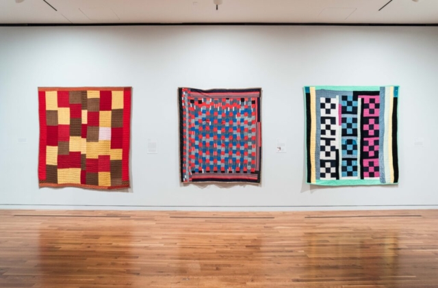 "Quilting a Future: Contemporary Quilts and American Tradition" installation image taken by Kara Gut