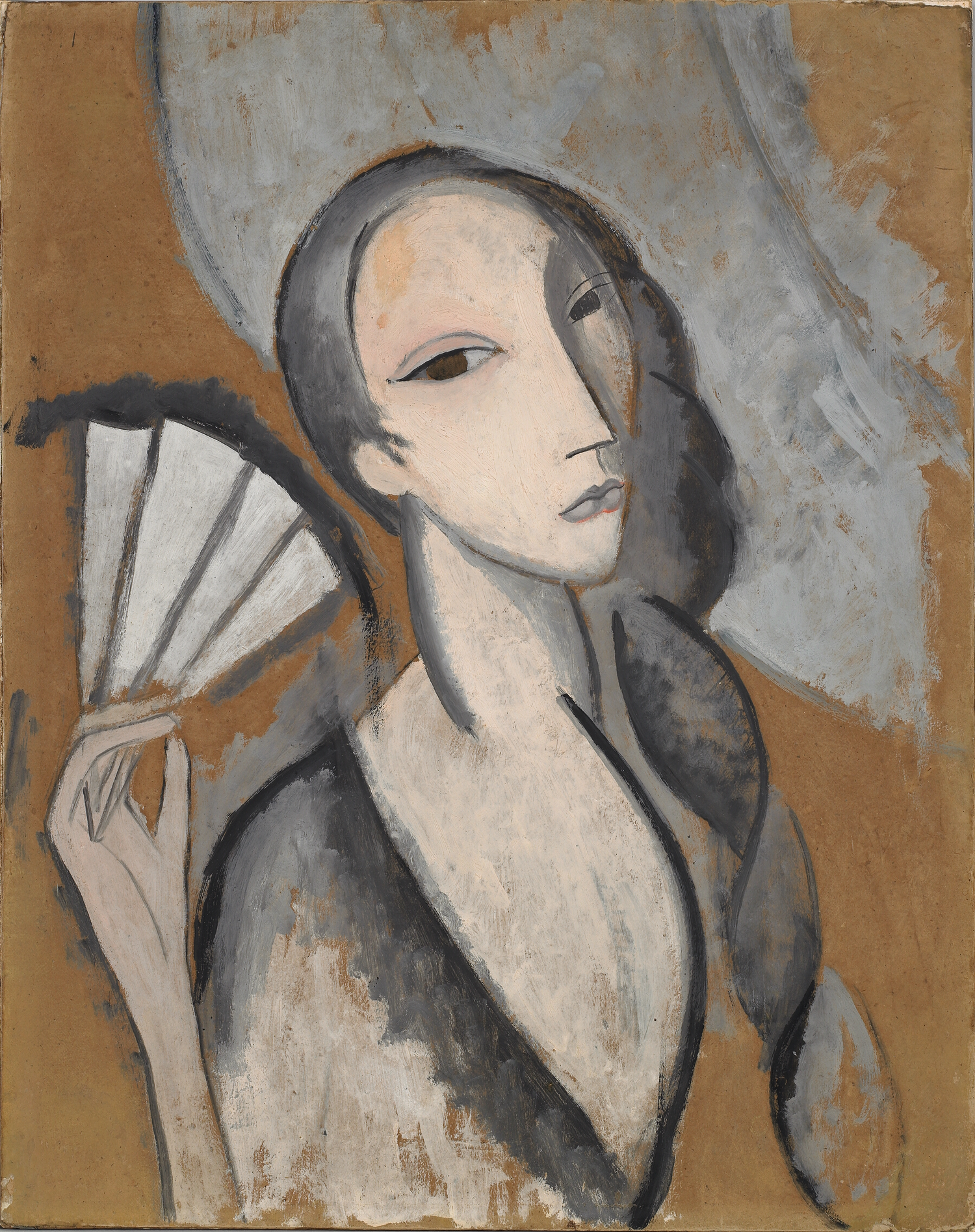 Marie Laurencin, Woman with a Fan (Femme à l'éventail), 1912. Oil on canvas. Musée Marie Laurencin, Tokyo. © Fondation Foujita / Artists Rights Society (ARS), New York / ADAGP, Paris 2023