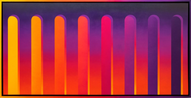 Dillon Beck, Structure, 2024. Aerosol on cradled wood panel