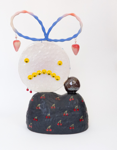 Marsha Mack, Happy/Sad, 2023. Glazed ceramic and mixed media