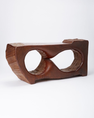 JB Blunk, Stool #5, c. 1975. Redwood. Courtesy JB Blunk Estate. Photograph by Daniel Dent.