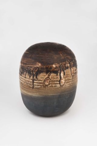 Toshiko Takaezu, Closed Form, 1970s. Porcelain. Columbus Museum of Art: Gift of the Artist. ©Family of Toshiko Takaezu.