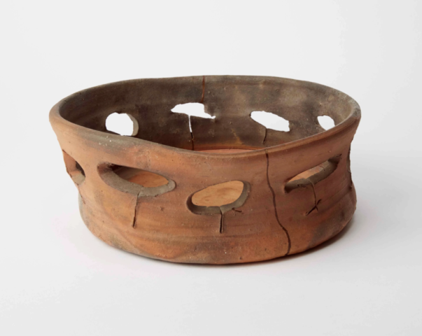 JB Blunk, Thrown Pierced Bowl, 1953. Ceramic. Courtesy JB Blunk Estate. Photograph by Daniel Dent.