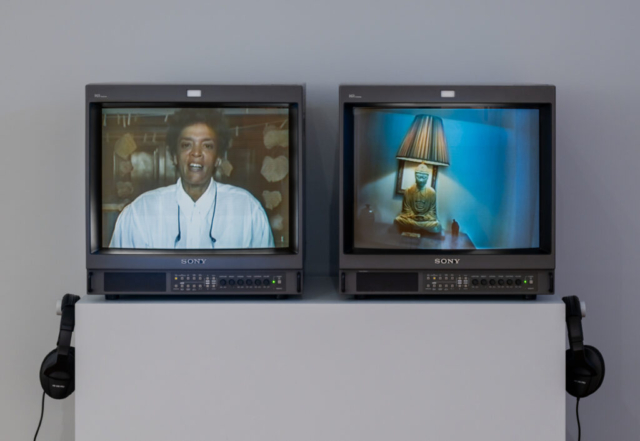 Maren Hassinger and Senga Nengudi, Video Letters, September 17 and September 27, 1998, 1998. Video (color, sound), 48:18 min; and Video Letters, November 10–11 and December 6, 1998, 1998. Video (color, sound), 20:06 min. Courtesy the artists and Susan Inglett Gallery, New York, Sprüth Magers, and Thomas Erben Gallery. Photo: Mario Gallucci.