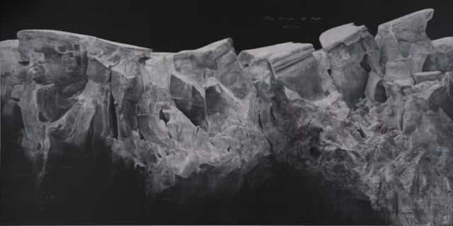 Tacita Dean, The Wreck of Hope, 2022. Chalk on blackboard, 144 1/8 × 288 3/16 in. (366 × 732 cm). Marian Goodman Gallery, New York/Paris/Los Angeles. Image courtesy of the artist, Frith Street Gallery, London, and Marian Goodman Gallery, New York/Paris/Los Angeles. © Tacita Dean. Photo: Fredrik Nilsen Studio